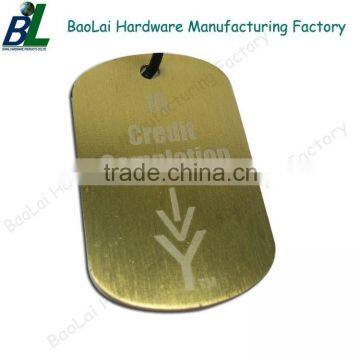 Anodizing gold lasered aluminum dog tag