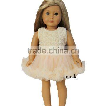 18" American Girl Doll Romantic Champagne Rosettes Party Dress Clothes