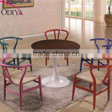 Colorful wooden dining table and chair set