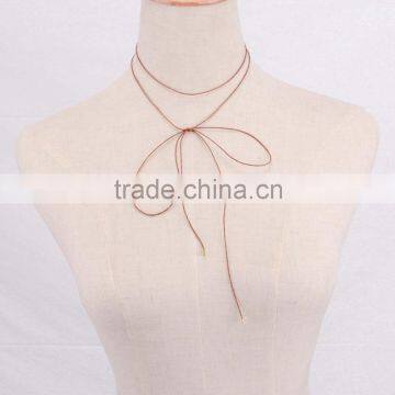Delicate Simple Cord Knot Bow Cheap Necklace photo-4