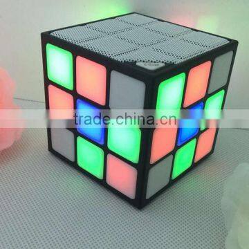 The gift MiniRubik's Cube Shape Carton Wireless Portable Bluetooth Speaker with LED Flash Light