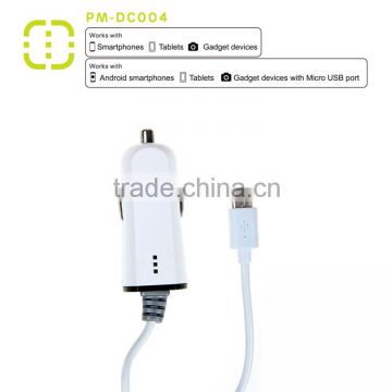 2.1A Car Charger with Micro Cable Attached