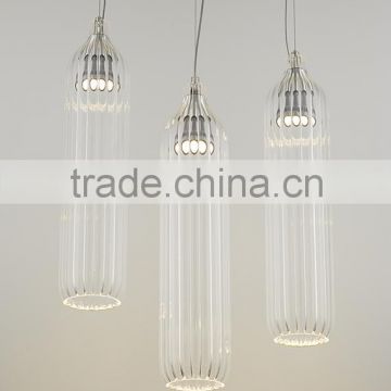 Contemporary Hanging Light with Glass Transparent Pendat Lamps