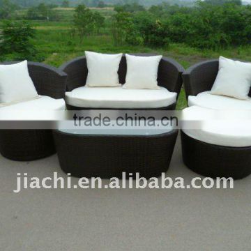 rattan sofa set black