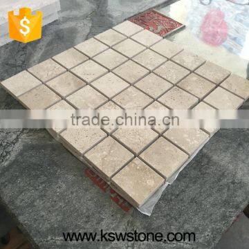 Ivory Grey Limestone Square Mosaic Beige Color Chip Size 47*47mm
