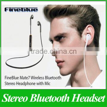 2015 New Fineblue Mate7 Blutooth Stereo Wireless Answer Call Listen Music Sport Headset Headphones Earphone