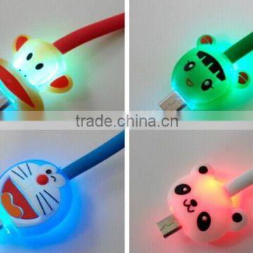 1M/3ft Cartoon Charger Colorful LED Visible Micro USB V8 Charger Cable For Galaxy S4 photo-4