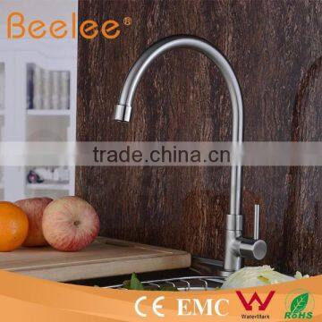 304 stainless steel single Lever handle goose neck kitchen water faucets