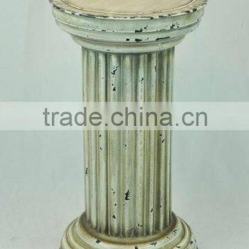 Distressed white Roman metal flower stand for garden
