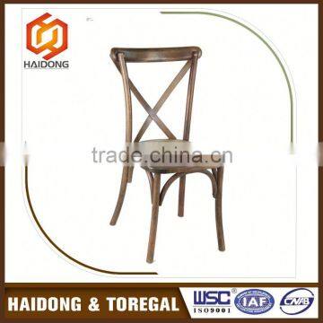 Gold Supplier Promotional Sale Beauty Stacking Wooden Cross Back Chair photo-5