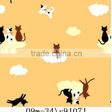 lovely cat print flannel fleece fabric