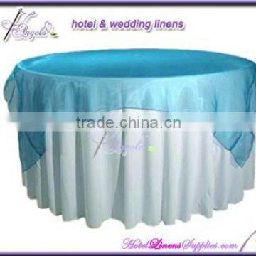 150*150cm light blue organza table overlays, organza wedding table overlays