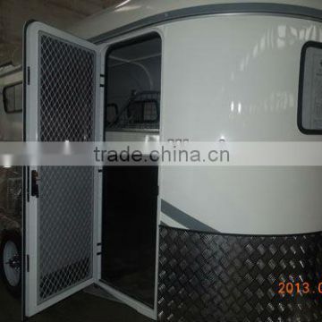 Aluminum caravan Door for 2 Horse trailer float with steel cupboard