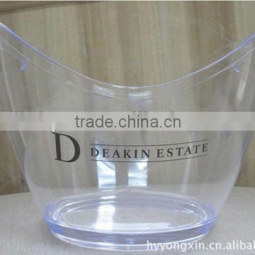 Clear high quality plastic wine bucket, beer bucket