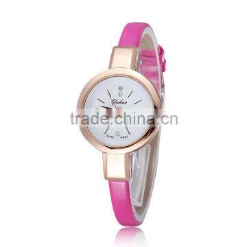 China wholesale Best Sale Japan Movt Quartz Stainless Steel Back Fashion Vogue Watch Rose PU leather strap smartWrist Lady Watch