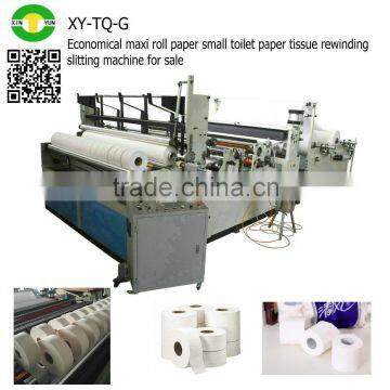 Economical maxi roll paper small toilet paper tissue rewinding slitting machine for sale