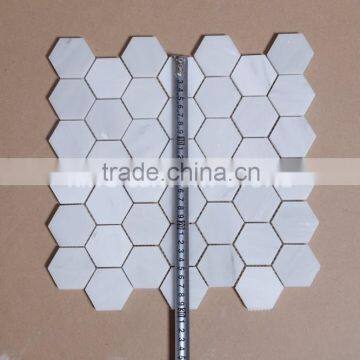 oriental white premium marble hexagon mosaic floor tile for kitchen