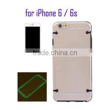 Factory Price OEM Luminous Frame Transparent Case for iPhone 6, Back Cover Case for iPhone 6s