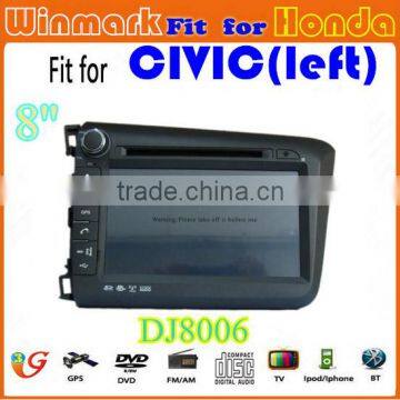 DH8006 multi-language touch car radio for honda civic With 8 inch digital panel ipod control ready