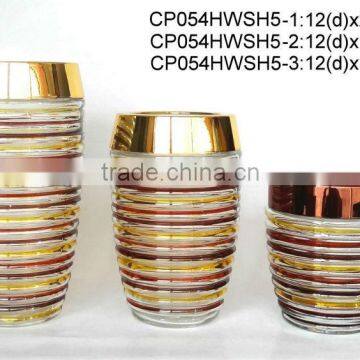 CP054HWSH5 hand-painted glass jar with shining plastic lid