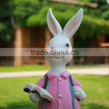 resin children garden statues of cartoon rabbit