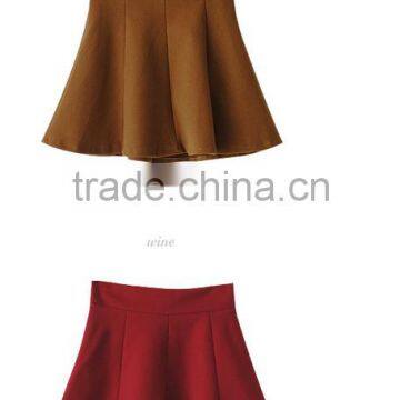 high quality Stretch Low Waist Flared Plain Pleated Casual Mini Skater Skirt