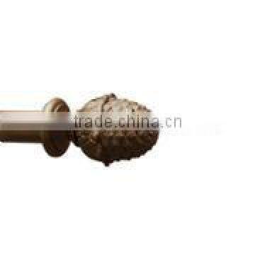 pineapple wood curtain pole finial