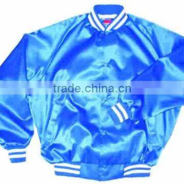 Customize latestdown filled satin bomber jacket men/ custom made varsity jacket