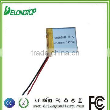 Manufacture 3.7V rechargeable battery 200mah small battery for MP4