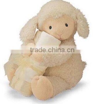 Soft sheep baby blanket,Baby soft toy blanket, baby sheep toy with blanket