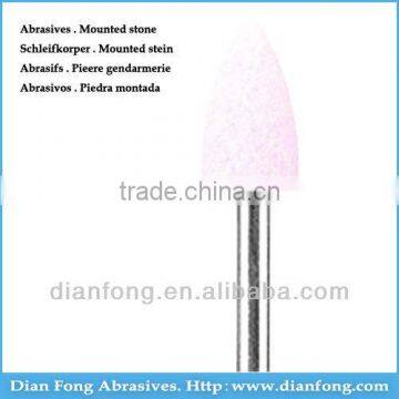 P-17 HP Shank Bullet Shaped Silicone Carbide Maded Medium Grit Pink Mounted Stone Used Lapidary Equipment