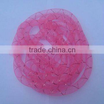 HOT SALE 10mm Pink Nylon Mesh Tube Ribbon for Party Decorations or tie gifts