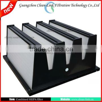 V-bank Mini-pleat High Capacity HEPA Filter with factory price