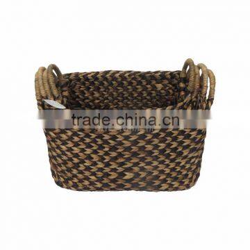 Natural water hyacinth baskets with handles, water hyacinth fruit baskets, laundry baskets with good price