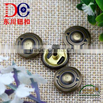 Fashion Antique Brass Plating Metal Button Four Parts Snap Button for Coat photo-3