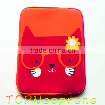 Cute Water-Resistant Fabric Laptop Case Tablet Sleeve Zipper Bag Orange