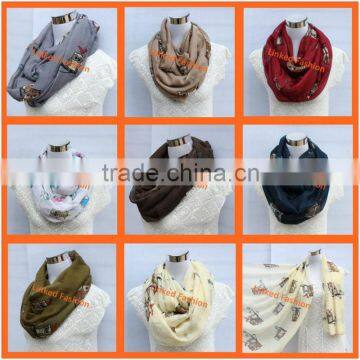 New Fashion Owl Infinity Scarf Loop Scarf animal scarf Scarves bufanda Shawl