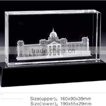 Wholesale crystal glass 3d laser building model