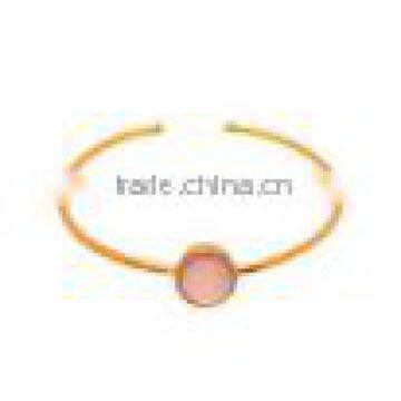 Natural Peach Chalcedony Gemstone Bangle Bracelet