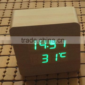 2016 newest hot sale led wooden clock for home &hotel