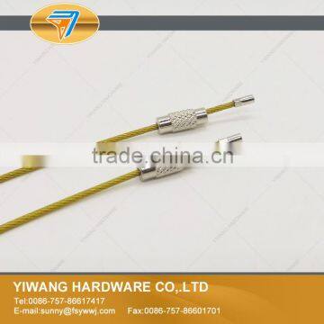 High Quality Yellow Stainless Steel Wire Keychain Cable Key Ring photo-2