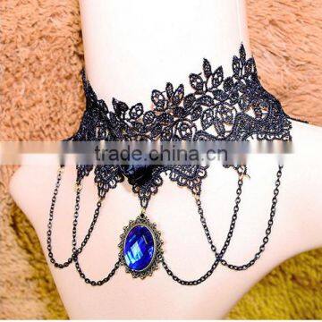 CZ980036 Fashion Lace Sapphire Necklace Necklace