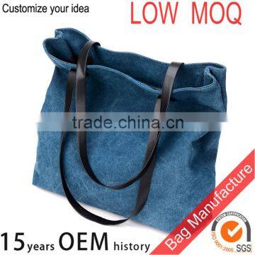 Custom Lady Tote Handbags With Leather Handle photo-3