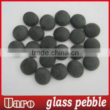 Fashion Decor New Black Glass Pebble,Frosted Black Pebble Glass