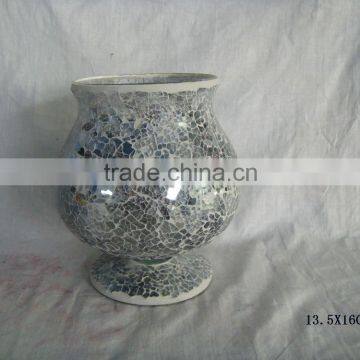 MOSAIC GLASS VASE IN D13.5 X H 16 CM