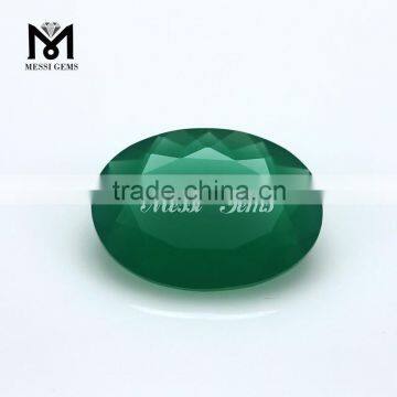 Wholesale Factory Price Oval 13x18 Green Chalcedony Glass Gemstone