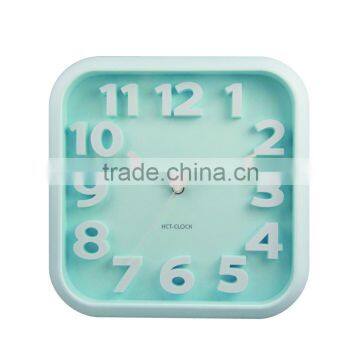 square modern 3D decorative plastic wall clock