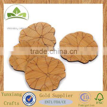 Lotus leaf-shaped wooden coaster Bamboo mats Placemats