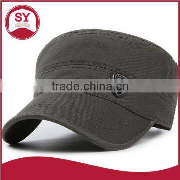 flat top military cap form men /custom logo military hat / denim military hats