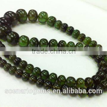 #YZZ Natural Plain Roundel Gemstone beads Green Tourmaline